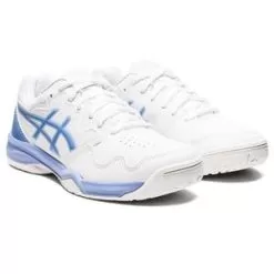 Asics Women's GEL-Dedicate 7 Tennis Shoes White And Periwinkle Blue