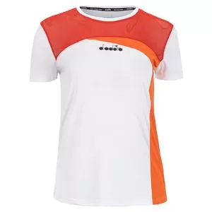 Diadora Women's L. Short Sleeve Tennis Top Optical White 1 Diadora Women's L. Short Sleeve Tennis Top Optical White