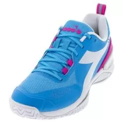 Diadora Women's Blushield Torneo AG Tennis Shoes Sky Blue And White