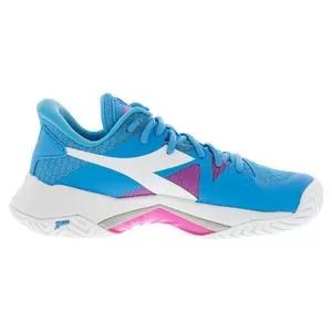Diadora Women's B.Icon AG Tennis Shoes Aquarius And White 3 Diadora Women's B.Icon AG Tennis Shoes Aquarius And White - Image 3