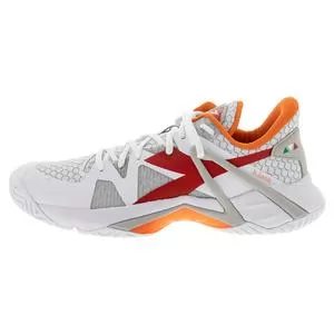 Diadora Women's B.Icon AG Tennis Shoes White And Fiery Red 3 Diadora Women's B.Icon AG Tennis Shoes White And Fiery Red - Image 3