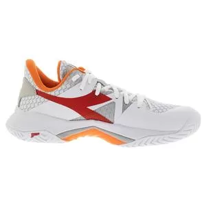 Diadora Women's B.Icon AG Tennis Shoes White And Fiery Red 2 Diadora Women's B.Icon AG Tennis Shoes White And Fiery Red - Image 2