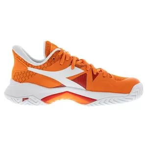 Diadora Women's B.Icon AG Tennis Shoes Vermillion Orange And White 3 Diadora Women's B.Icon AG Tennis Shoes Vermillion Orange And White - Image 3