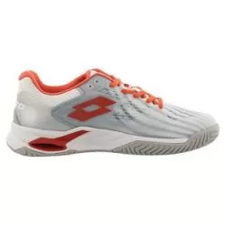 Lotto Women's Mirage 100 Speed Tennis Shoes All White And Red Poppy -Tennis Passion 210739 68MF2207 2