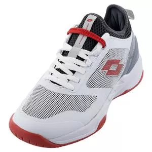 Lotto Men's Mirage 200 Speed Tennis Shoes All White And Red Poppy 1 Lotto Men's Mirage 200 Speed Tennis Shoes All White And Red Poppy