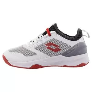 Lotto Men's Mirage 200 Speed Tennis Shoes All White And Red Poppy 2 Lotto Men's Mirage 200 Speed Tennis Shoes All White And Red Poppy - Image 2