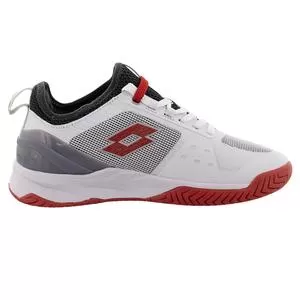 Lotto Men's Mirage 200 Speed Tennis Shoes All White And Red Poppy 3 Lotto Men's Mirage 200 Speed Tennis Shoes All White And Red Poppy - Image 3