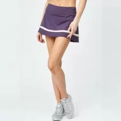 Lija Women's Elite Banded Arena Tennis Skort Wineberry And White