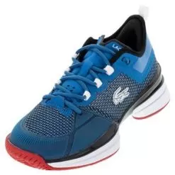 Lacoste Men's AG-LT Ultra Tennis Shoes Blue And White -Tennis Passion 43SMA0010 221S22 x