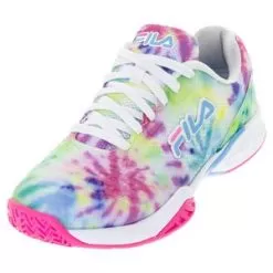 Fila Women's Axilus 2 Energized Tie Dye Tennis Shoes Lettuce Green And Ethereal Blu