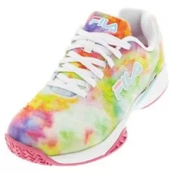 Fila Women's Axilus 2 Energized Tie Dye Tennis Shoes Multi And White