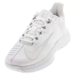 Nike Women's Air Zoom GP Turbo Tennis Shoes White And Metallic Silver