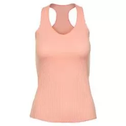 K- Swiss Women's Pleated V-Neck Tennis Tank Peach Amber