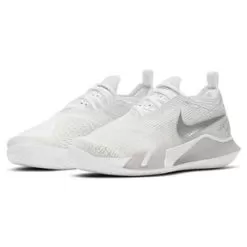 Nike Women's React Vapor NXT Tennis Shoes White And Metallic Silver