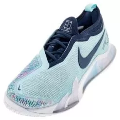 Nike Women's React Vapor NXT Tennis Shoes Glacier Blue And Midnight Navy