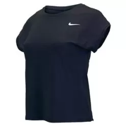 Nike Women's Court Dri-FIT Victory Short-Sleeve Tennis Top Obsidian And White