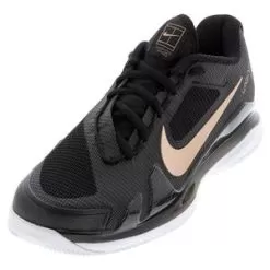 Nike Women's Air Zoom Vapor Pro Tennis Shoes Black And Metallic Red Bronze