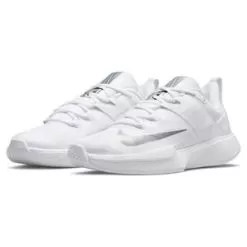 Nike Women's Vapor Lite Tennis Shoes White And Metallic Silver