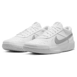 Nike Women's Zoom Court Lite 3 Tennis Shoes White And Metallic Silver