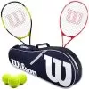Wilson Energy XL + Envy XP Mixed Doubles Tennis Bundle W An Advantage II Bag & 3 Balls