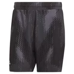 Adidas Men's Primeblue Printed 7 Inch Tennis Short Grey Five And Black