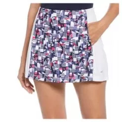Grand Slam Women's Ace Print Tennis Skort With Back Pleats Peacoat