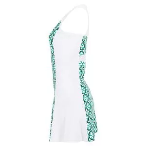 Grand Slam Women's Geo Print Racerback Tennis Dress Brilliant White 3 Grand Slam Women's Geo Print Racerback Tennis Dress Brilliant White - Image 3