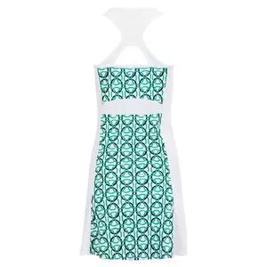 Grand Slam Women's Geo Print Racerback Tennis Dress Brilliant White 2 Grand Slam Women's Geo Print Racerback Tennis Dress Brilliant White - Image 2