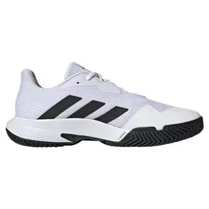 Adidas Men's CourtJam Control Tennis Shoes Footwear White And Core Black 3 Adidas Men's CourtJam Control Tennis Shoes Footwear White And Core Black - Image 3