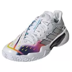 Adidas Women's Barricade Tennis Shoes Footwear White And Silver Metallic