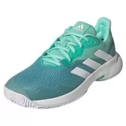 Adidas Women's CourtJam Control Tennis Shoes Easy Green And Footwear White