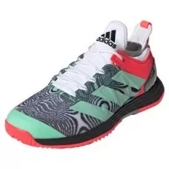 Adidas Men's Adizero Ubersonic 4 HEAT.RDY Tennis Shoes Footwear White And Pulse Mint