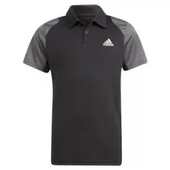 Adidas Boys` Club Tennis Polo Black And Grey Six