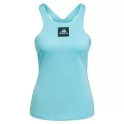 Adidas Women's Primeblue HEAT.RDY Y-Back Tennis Tank Pulse Aqua And Black