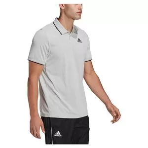 Adidas Men's HEAT.RDY Top Tennis Polo Shirt Grey One And Black 3 Adidas Men's HEAT.RDY Top Tennis Polo Shirt Grey One And Black - Image 3