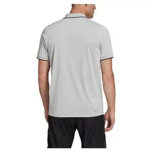Adidas Men's HEAT.RDY Top Tennis Polo Shirt Grey One And Black 4 Adidas Men's HEAT.RDY Top Tennis Polo Shirt Grey One And Black - Image 4