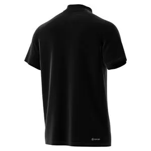 Adidas Men's HEAT.RDY Tennis Polo Shirt Black And White 2 Adidas Men's HEAT.RDY Tennis Polo Shirt Black And White - Image 2