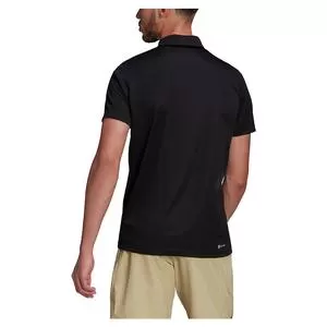 Adidas Men's HEAT.RDY Tennis Polo Shirt Black And White 5 Adidas Men's HEAT.RDY Tennis Polo Shirt Black And White - Image 5
