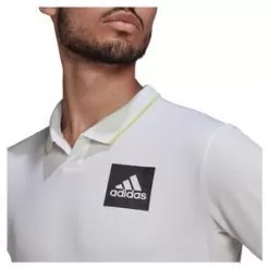 Adidas Men's Paris Freelift Tennis Polo Shirt White And Pulse Lime -Tennis Passion HC7698 S22 5