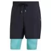 Adidas Men's Paris HEAT.RDY 2in1 7 Inch Tennis Short Carbon And Pulse Aqua