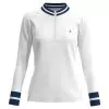 Penguin Women's Long Sleeve Knit Tennis 1/4 Zip Bright White