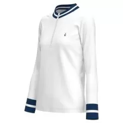 Penguin Women's Long Sleeve Knit Tennis 1/4 Zip Bright White -Tennis Passion O1KFC012 118F22 3