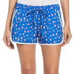 Penguin Women's Geo Printed 4 Inch Tennis Short Blue Tattoo