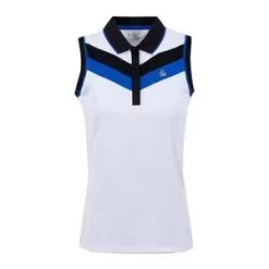 Penguin Women's Sleeveless Color Block Mesh Back Tennis Polo Bright White