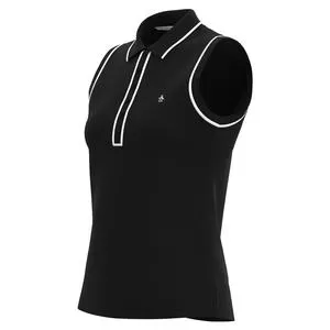 Penguin Women's Sleeveless Veronica Tennis Polo Caviar 3 Penguin Women's Sleeveless Veronica Tennis Polo Caviar - Image 3