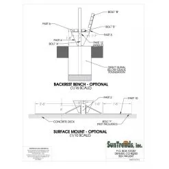 SunTrends 10-Foot Tennis Court Cabana Bench - Flat -Tennis Passion SunTrends Cabana Bench Installation Options 1000 1000