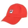 Fila Women's 6 Panel Micropoly Tennis Cap Flame Scarlet And White
