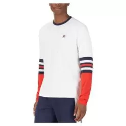 Fila Men's Heritage Long Sleeve Tennis Crew -Tennis Passion TM23C143 100 1