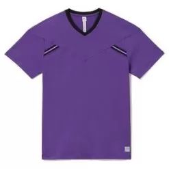 Fila Men's Back Spin Short Sleeve Tennis V-Neck Royal Purple And Black