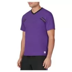 Fila Men's Back Spin Short Sleeve Tennis V-Neck Royal Purple And Black -Tennis Passion TM23C306 505H22 3